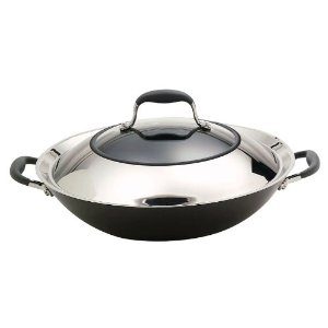 non stick wok - hard anodized non stick wok - anolon wok