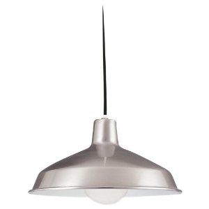 Sea Gull Lighting 6519-98 One-Light Pendant, Brushed Stainless Finish with Black Cord