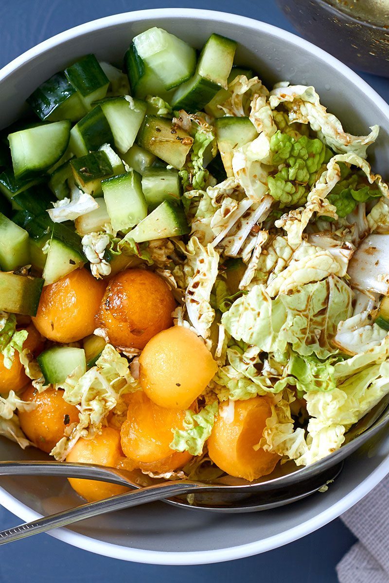 Melon and Napa Cabbage Slaw