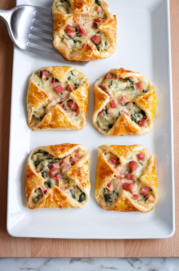Ham Cheese and Spinach Puffs Recipe — Eatwell101
