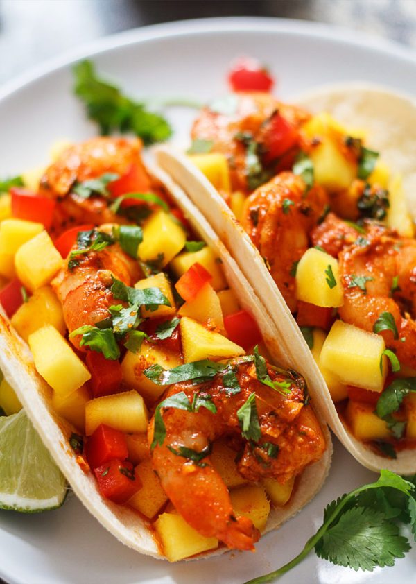 Spicy Shrimp Tacos with Mango Salsa — Eatwell101