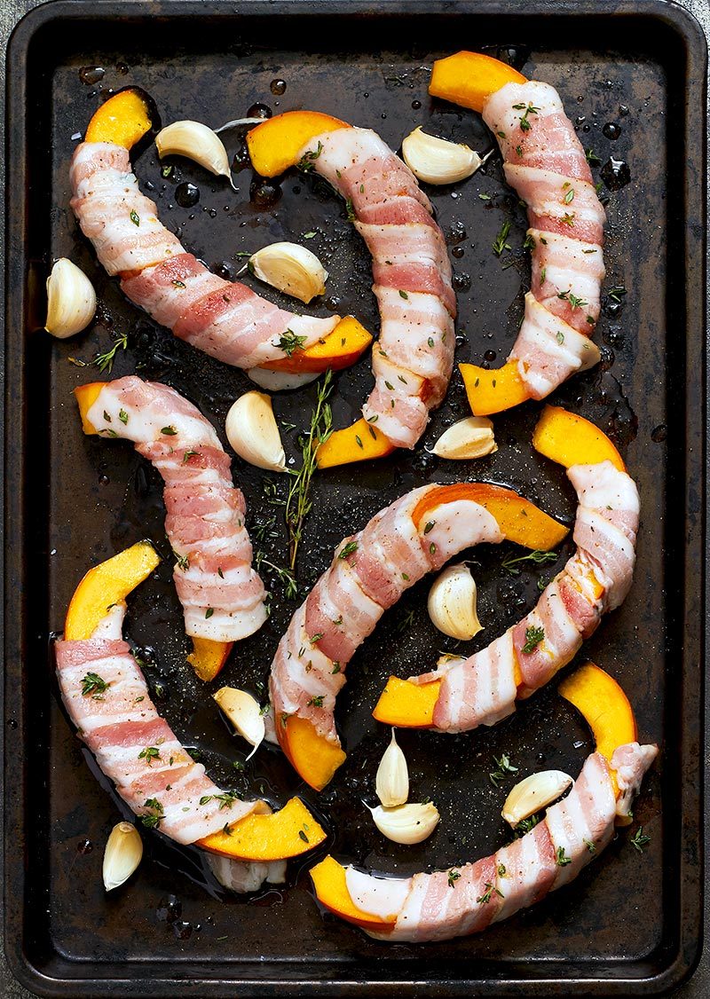 Roasted Pumpkin Recipe With Garlic Sweet Potatoes And Cherry Tomatoes 