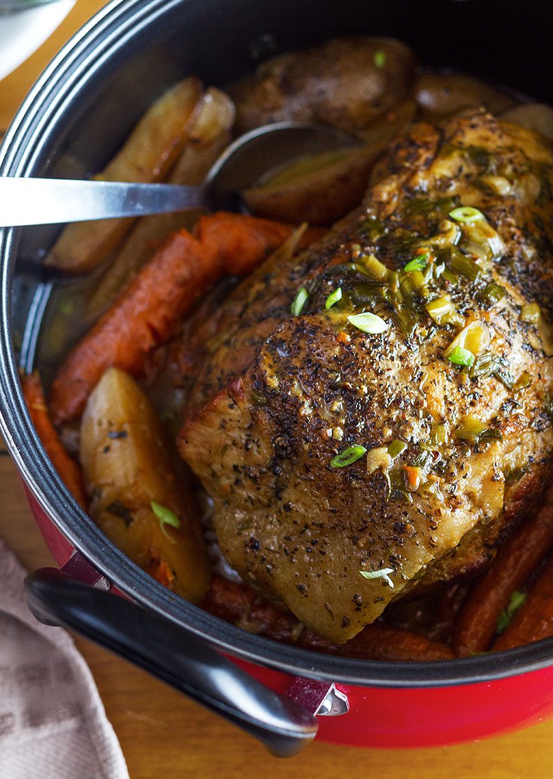 One Pot Pork Roast Recipe With Garlic Carrot And Potatoes Eatwell101