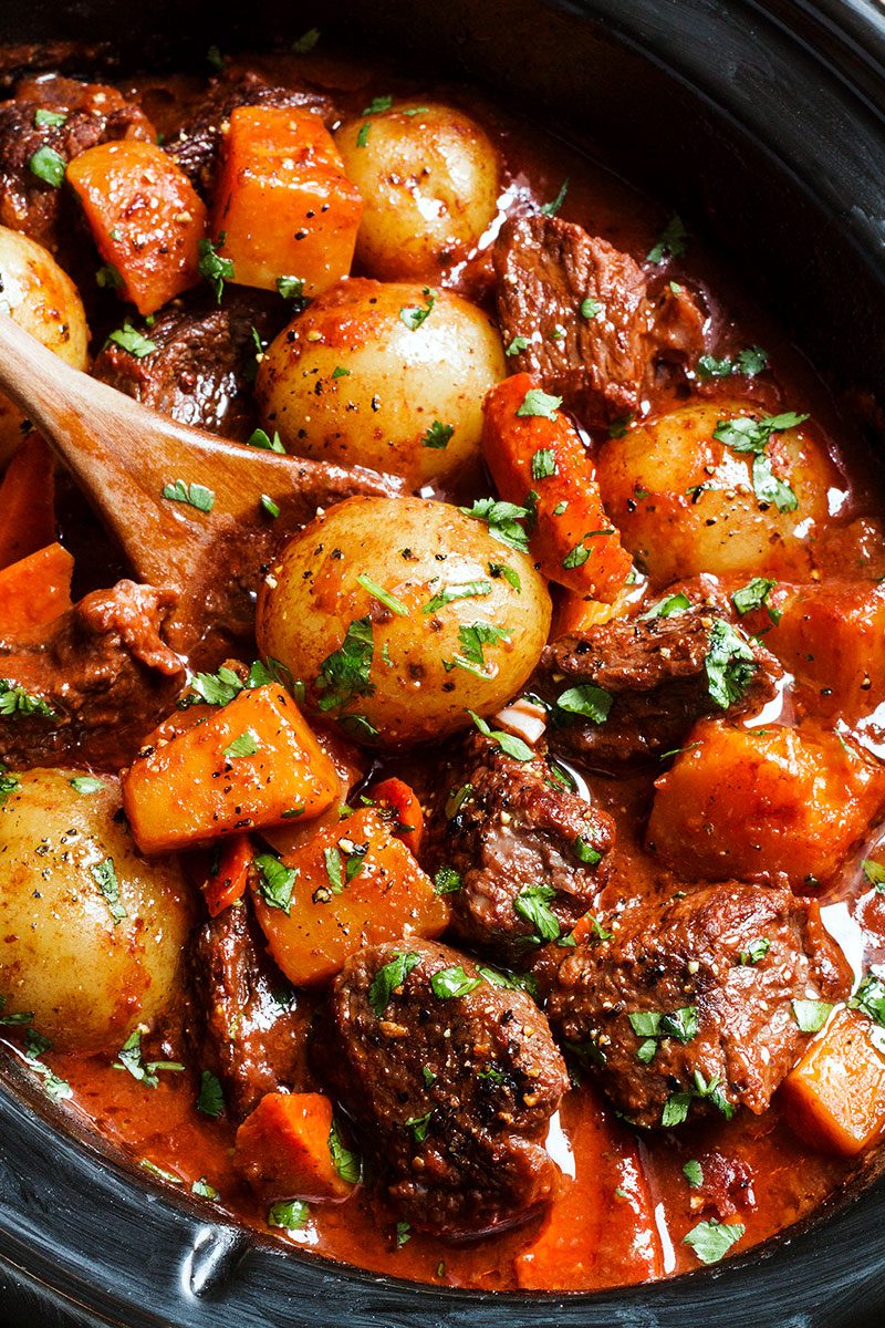 Slow Cooker Beef Stew Recipe with Butternut, Carrot and Potatoes