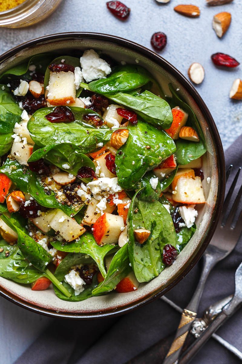 Apple Feta Spinach Salad Recipe — Eatwell101