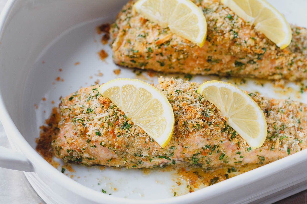 Baked Parmesan Crusted Salmon Recipe — Eatwell101
