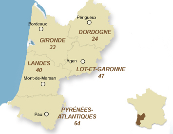 1-aquitaine map - french recipe - french food - french tradidion