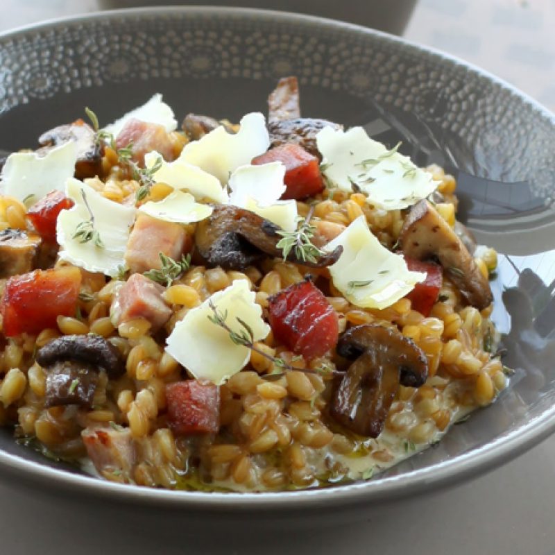 Spelt recipes Spelt Risotto With Goat Cheese And Ham — Eatwell101