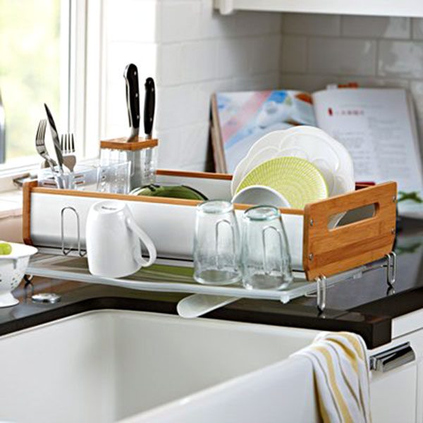 Antimicrobial Dish Drying Rack Collapsible Dish Rack Over-The-Sink