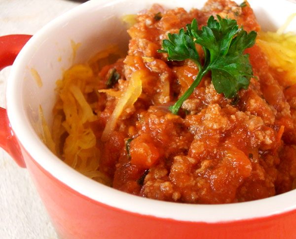 Roasted Spaghetti Squash Recipe - Baked Spaghetti Squash - Bolognese Spaghetti Squash