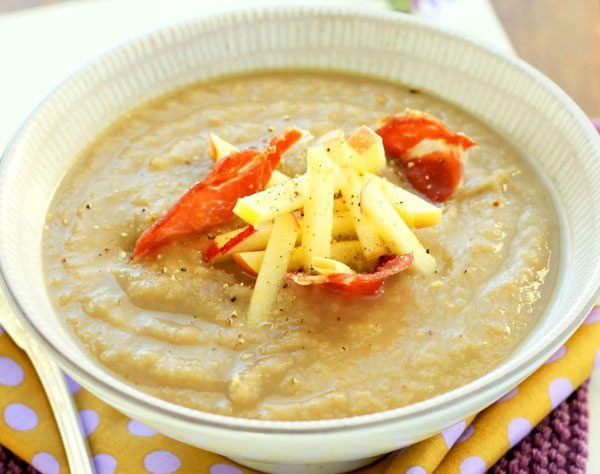 Celery Soup with Pancetta & Apples
