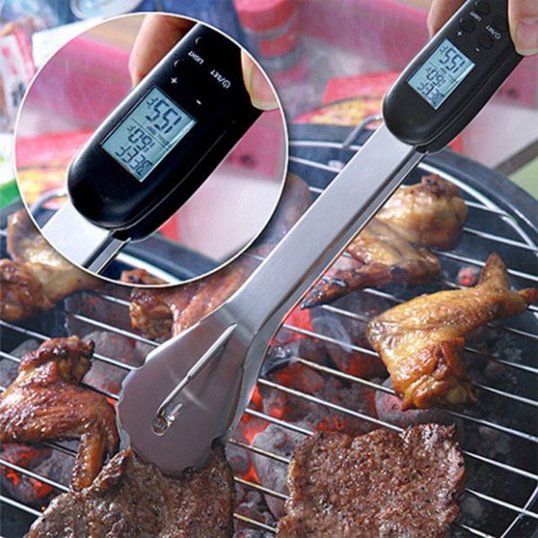 Digital Thermometer BBQ Tongs — kitchen gadget