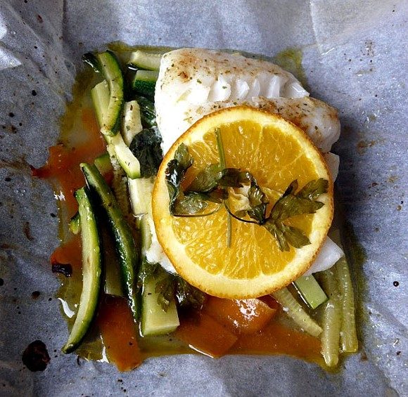 Learn to Cook healthy Cod in Foil with Vegetables - healthy Cod in Foil with Vegetables image