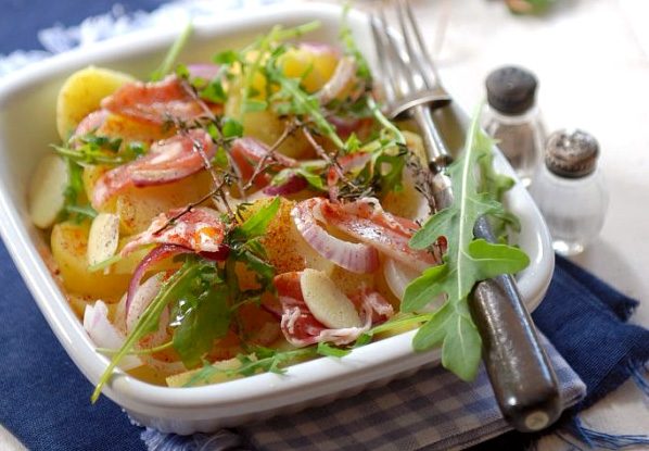 easy potato salad - quick potato salad for lunch image