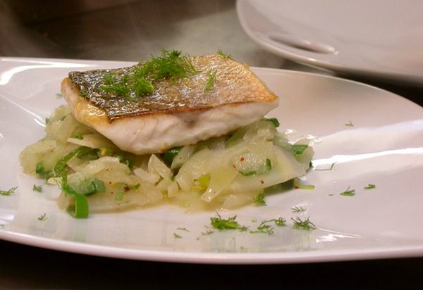 Learn to Cook Roasted sea bass Recipe - Learn to Cook Healthy Pan Fried Sea Bass image