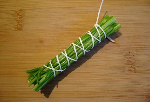 The bouquet garni is a bundle of herbs usually tied together with string  and mainly used to prepare soup, stock, casseroles and various stews. The  bouquet is cooked with the other ingredients