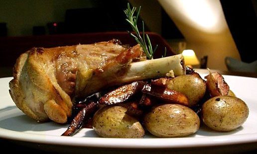 lamb shank recipe — shank of lamb recipe — roasted lamb in oven image