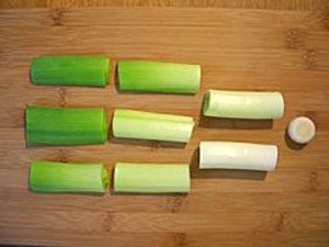 how to clean and trim leeks - leeks julienne cut image