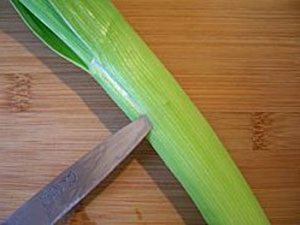 how to slice leeks - how to slice julienne of leeks image