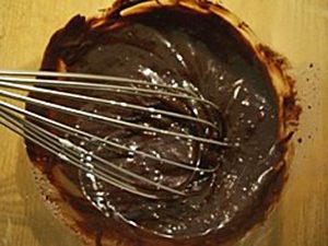 cooking a chocolate sauce for desserts image