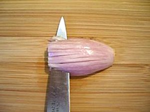 how to slice shallots with paring knife