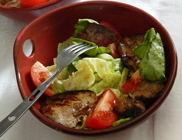 Stir Fried Rabbit Livers Salad