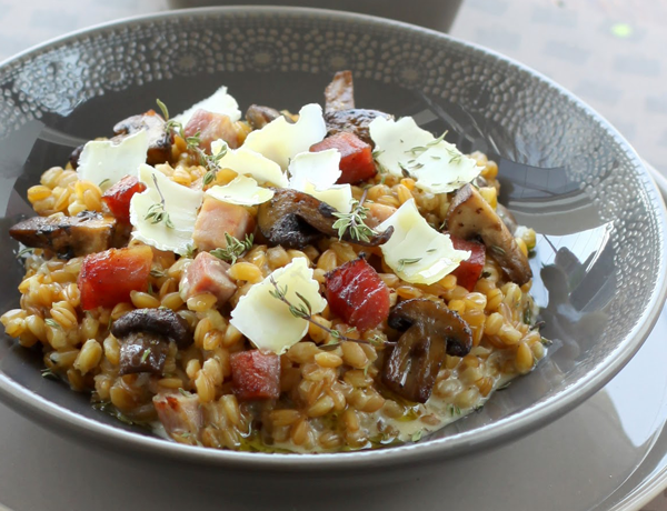 Spelt Goat Cheese And Ham Risotto image