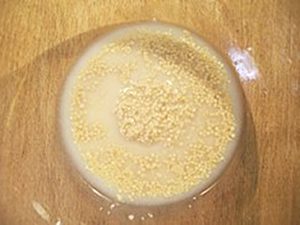 adding water to the yeast - pizza dough recipe image