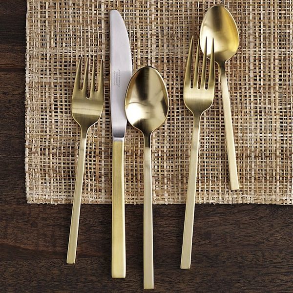 holiday golden flatware set photo