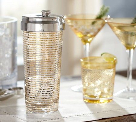 GOLD STRIPE COCKTAIL SHAKER