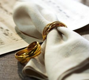 golden ring napkin rings decoration image