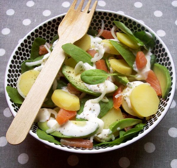 potato salad with smoked salmon images