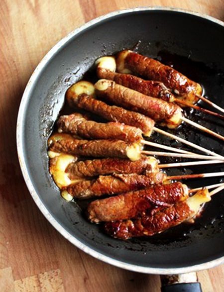 Beef Yakitori with Swiss Cheese