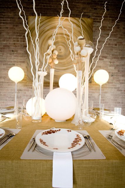 contemporary holiday table decoration