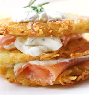 Crispy Hash Browns with Smoked Salmon