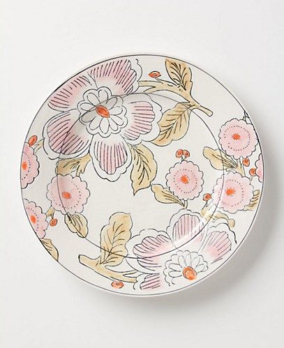 illustrated floral romantic plate image
