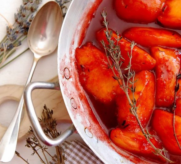 cooked peach dessert photo