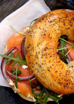 Salmon Bagel Sandwich