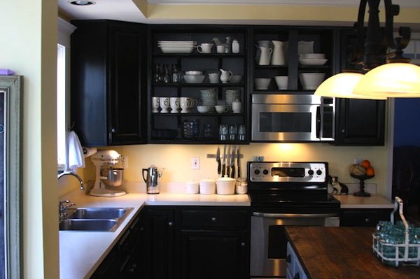 black for eclectic kitchen