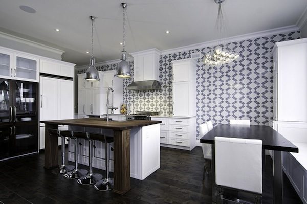 contemporary wallpaper for kitchen image