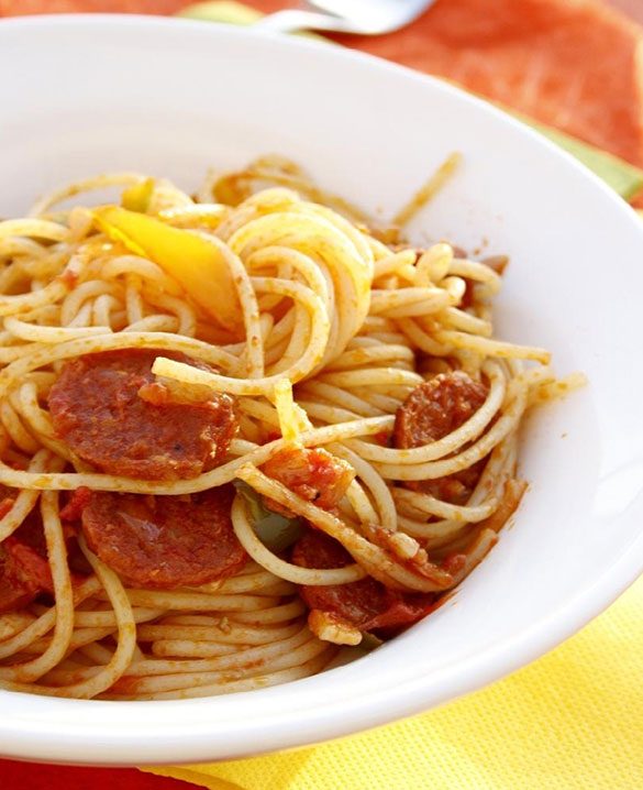 Easy Spaghetti with Chorizo