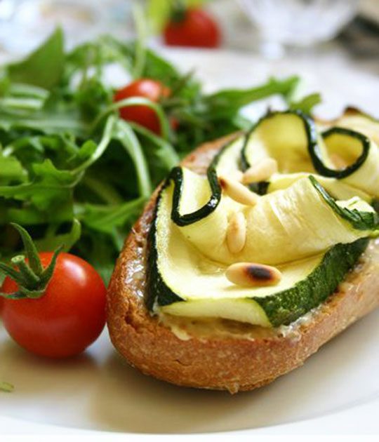 Toasted Bread with Zucchini and Anchovy Spread