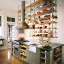 hanging shelves ceiling kitchen design thumbnail