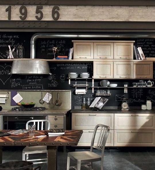 industrial style kitchen color photo