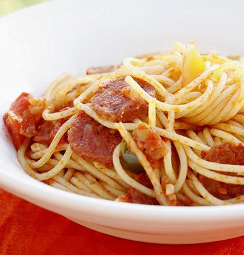 Spaghetti with Chorizo Recipe — Easy Spaghetti Recipe — Eatwell101