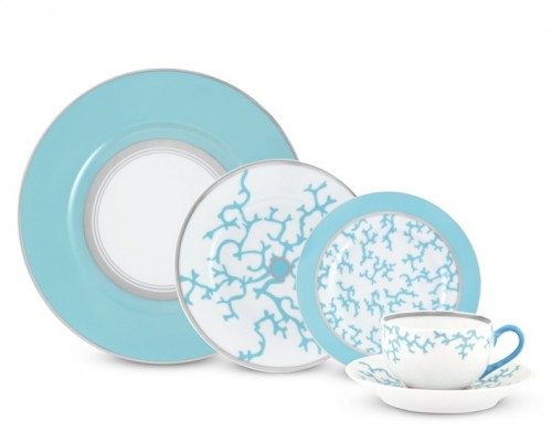 turquoise dinner plates set image