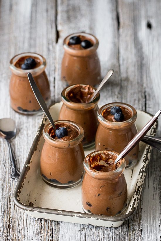 Chocolate and blueberry mousse picture