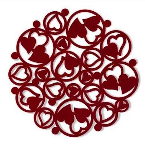 AHHFSMEI Placemats Set of 6 Coasters and 6 Table Mats for Birthday Valentine's Day Shining Wedding Anniversary Romantic Place Mats Decoration for Parties & Gatherings Heart（Red） 