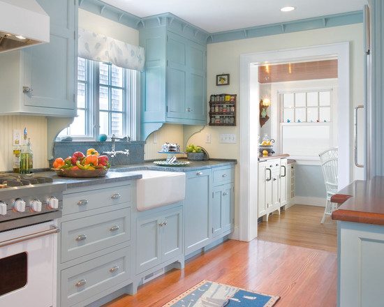 blue cosy kitchen design new york picture