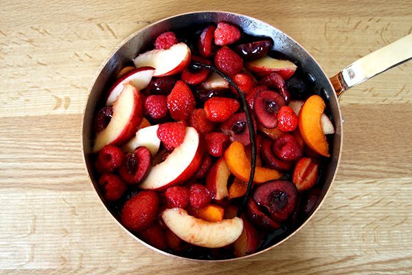 healthy cooked fruit salad image